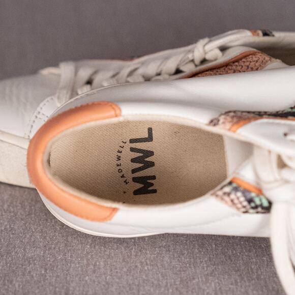 Madewell Women's Sidewalk Low Top Sneakers Snake Embossed Leather Wave Size 8.5M - Picture 6 of 6